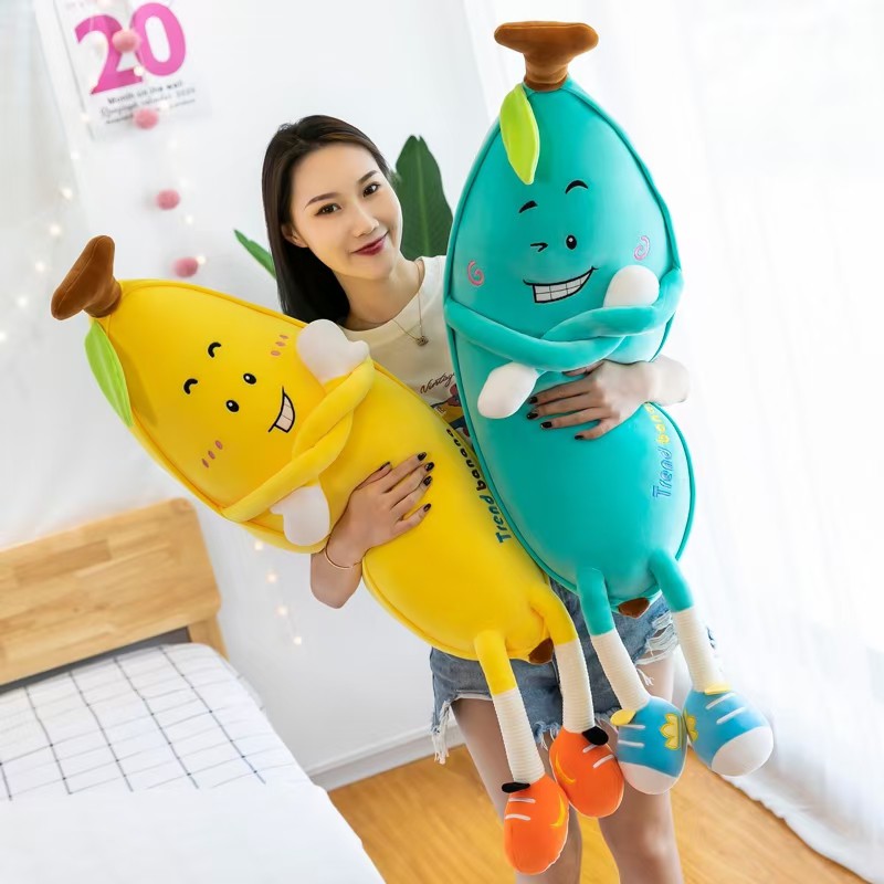 Gấu Nhồi Bông Chuối Tay Dài 1M4 Siêu Cute Size Lớn - Vải Nhung Co Dãn 4 Chiều Mềm Mịn - Bông Gòn Êm Ái Yuta Home