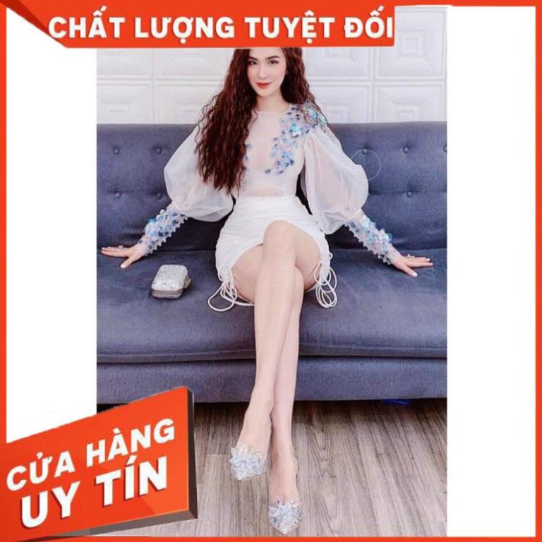 Đầm dự tiệc body sang trọng kết hoa ren nổi và cườm sang trọng -sizsM/L (có ảnh/video thật) MS121Y