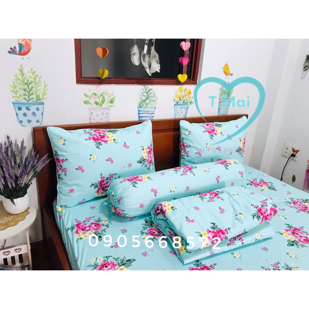 Bộ chăn ga thắng lợi 100% cotoon kèm chăn chần gòn | BigBuy360 - bigbuy360.vn