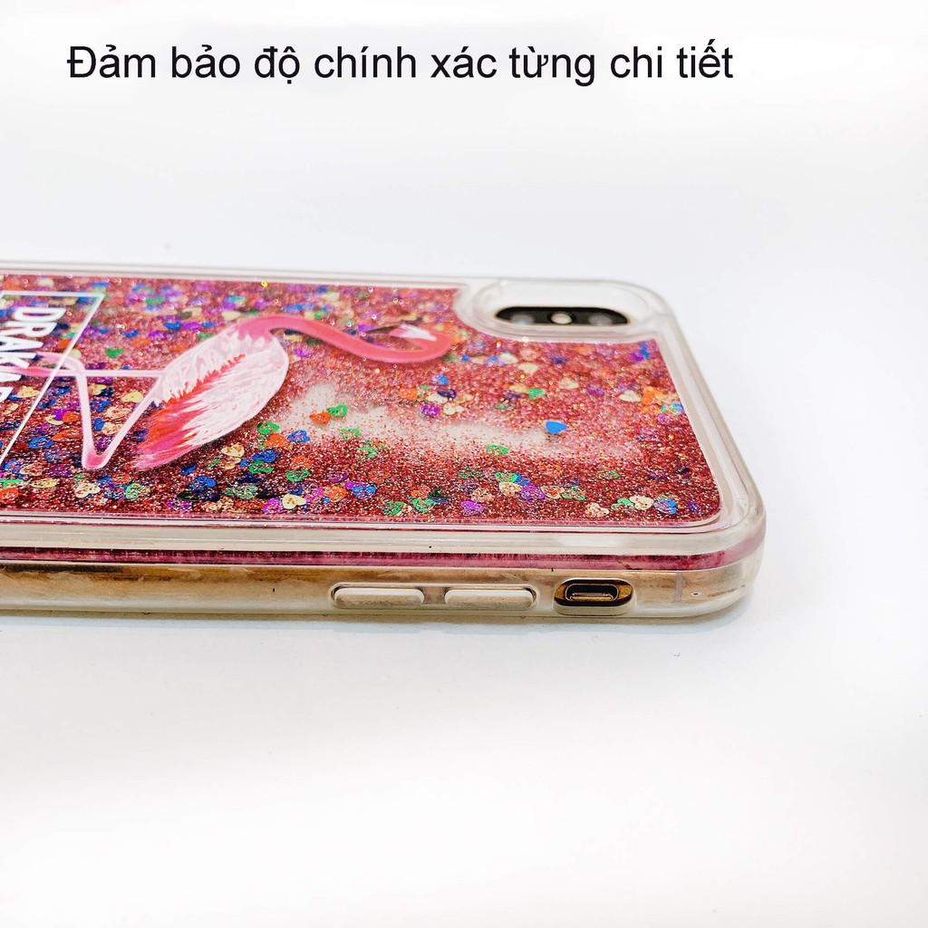 Ốp lưng Kim tuyến Nhũ chảy Hạc Đỏ - Iphone Oppo Samsung Huawei