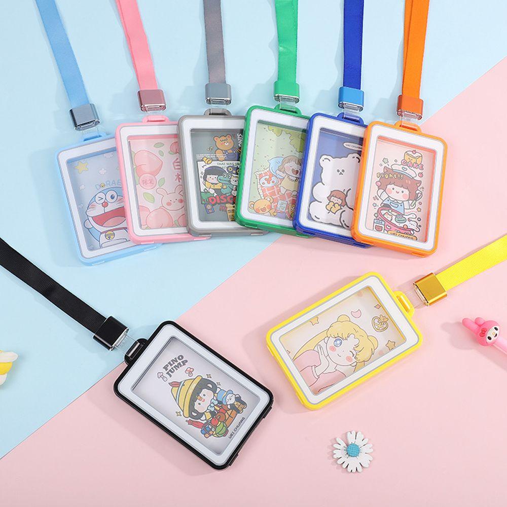 LANFY Vỏ Bọc Thẻ Xe Buýt / Thẻ Tín Dụng In Hình Thỏ / Gấu Có Dây Đeo Đáng Yêu