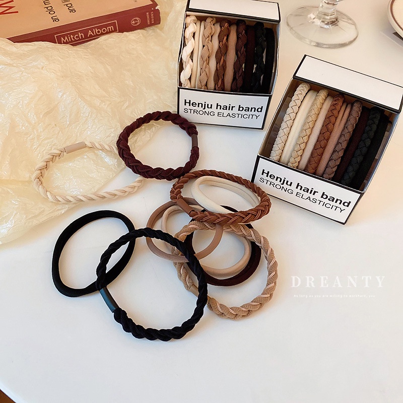Dây Buộc Tóc Dạng Xoắn Độ Co Giãn Cao Thiết Kế Đơn Giản Dễ Phối Đồ