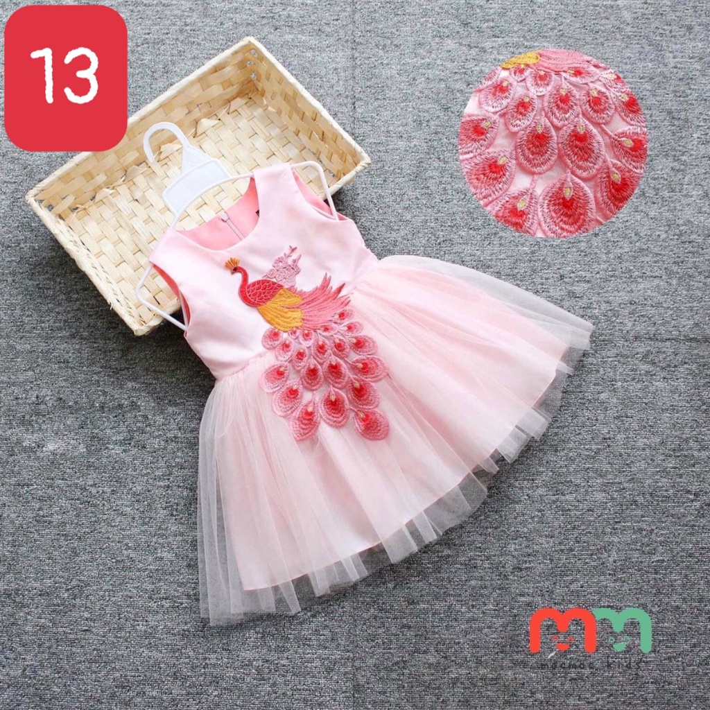 Đầm bé gái dễ thương, đầm hoa văn cao cấp giá sale cho bé gái từ 9kg đến 32kg (chat với Shop để được tư vấn size ạ)
