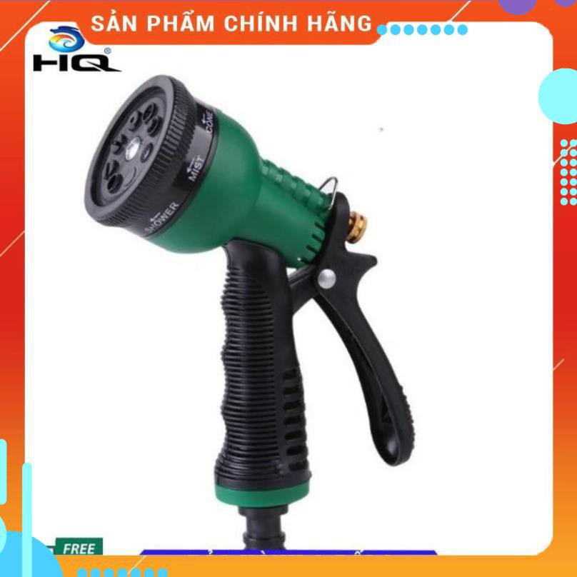 Vòi xịt rửa xe,Vòi phun nước tưới cây tăng áp thông minh 8 chế độ 815498 (cút vàng,nối xanh - dây vàng)