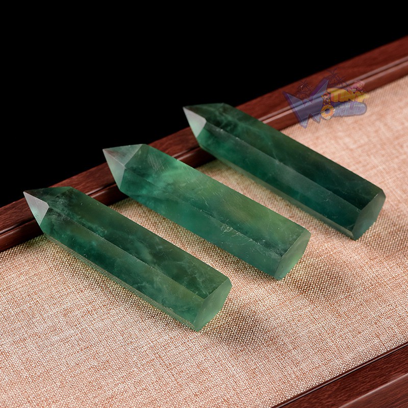 Đá Thanh Tẩy Phong Thủy Hình Trụ Đá Green Fluorite Xanh Cao Cấp