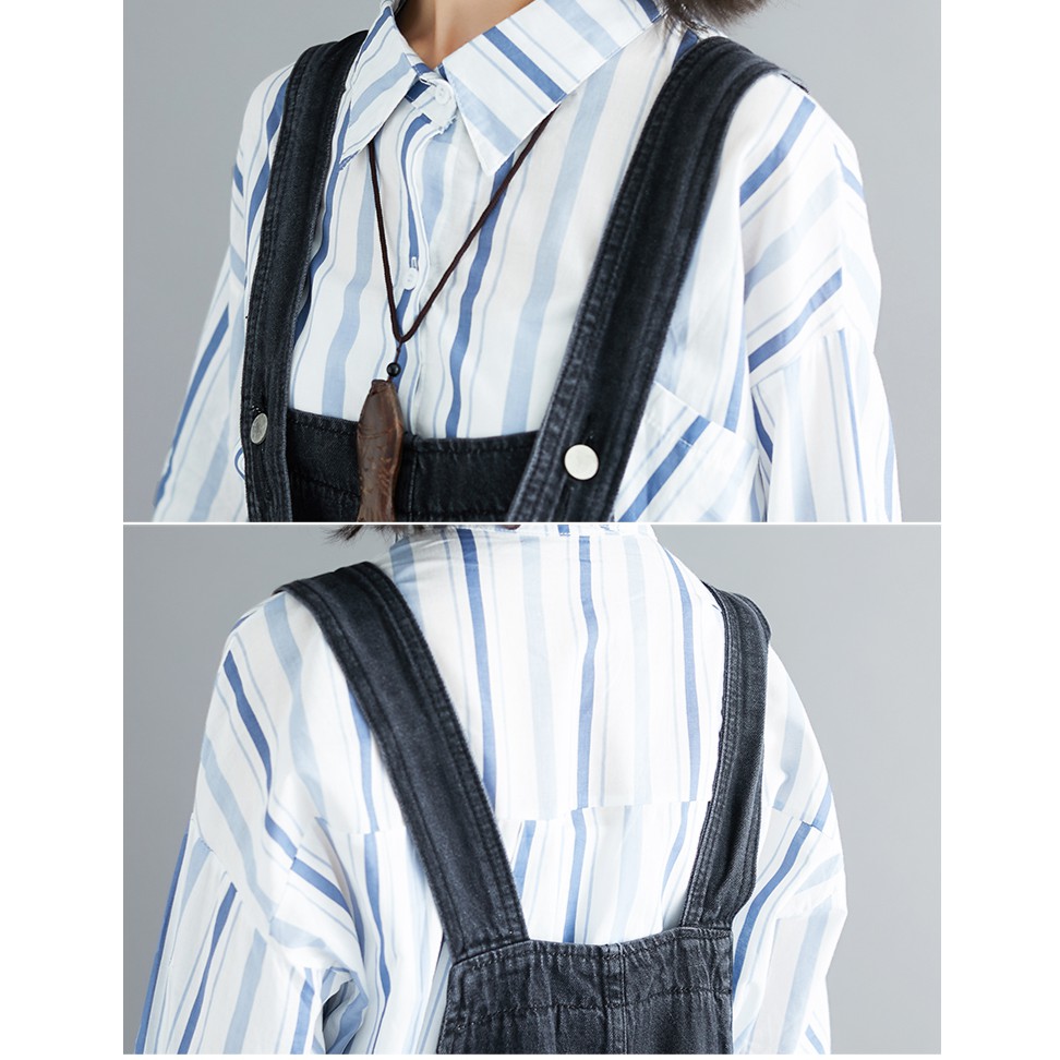 (Q005) Yếm quần jeans đen cá tính | BigBuy360 - bigbuy360.vn