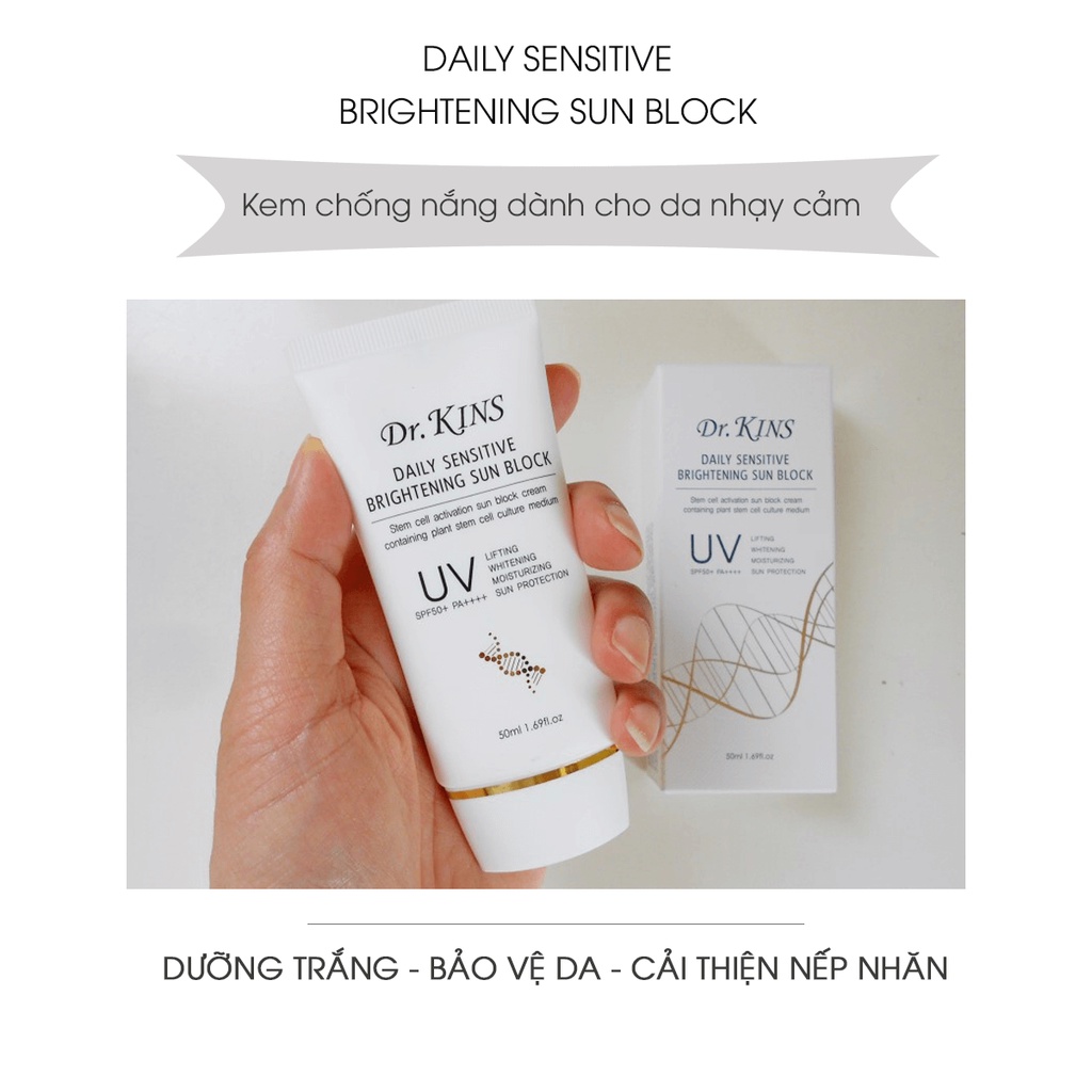 [SALE] COMBO 2 Kem Chống Nắng Tế Bào Gốc Dưỡng Ẩm Chống Nhăn Dr.kins 50ml - KOBE YOUNG