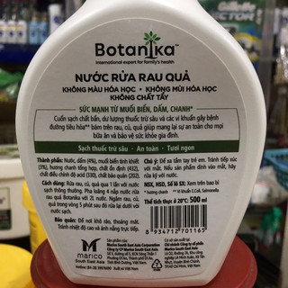 Nước rửa rau quả Botanica 500ml
