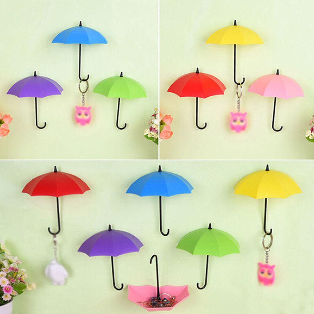 PISTA Bộ 3 Móc Treo Chìa Khóa Gắn Tường Thiết Kế Dễ Thương Tiện Dụng