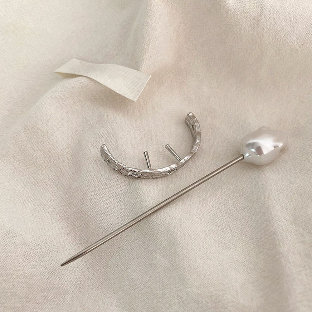 Trâm Cài Tóc Kim Loại Đính Ngọc Trai Nhân Tạo Phong Cách Vintage Cho Nữ