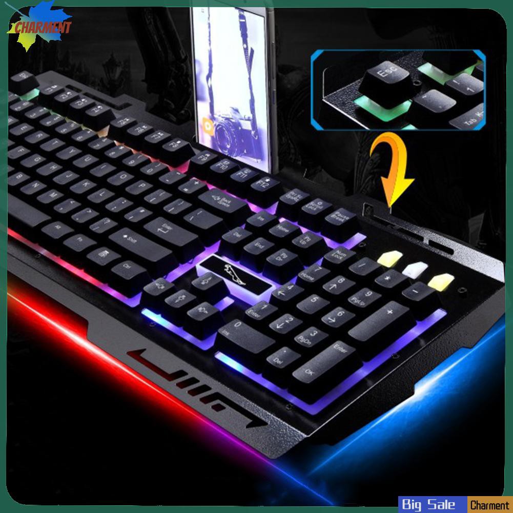 Bàn Phím Cơ Gaming Có Dây Kim Loại Cha.G700 + Đèn Led