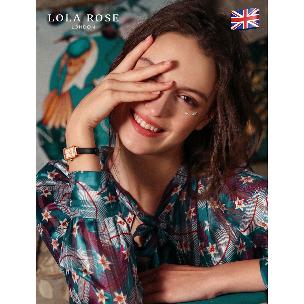 Đồng hồ nữ dây da Lolarose thiết kế từ Anh mặt vuông màu champage tính tế sang trọng bảo hành 2 năm LR2134 | BigBuy360 - bigbuy360.vn