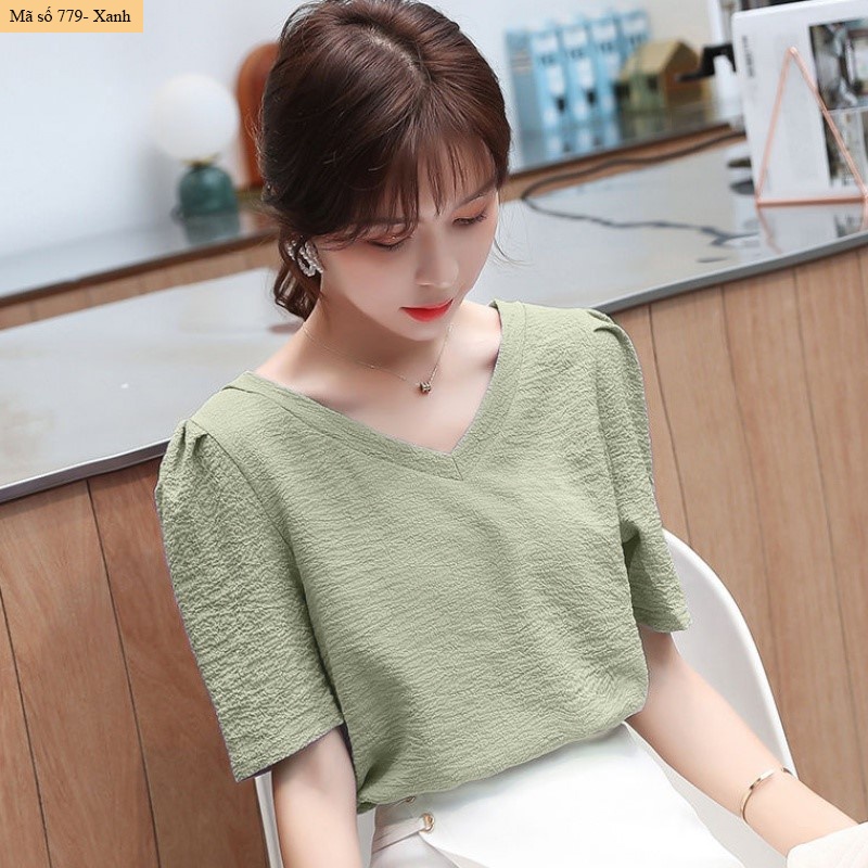 (XẢ HÀNG LẺ SIZE)- ÁO sơ mi công sở nữ cổ v xinh xắn-B779 | BigBuy360 - bigbuy360.vn