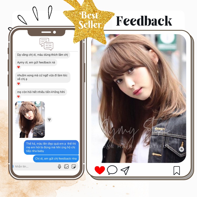 Thuốc nhuộm tóc NÂU HẠT DẺ không tẩy tại nhà chính hãng AYMY