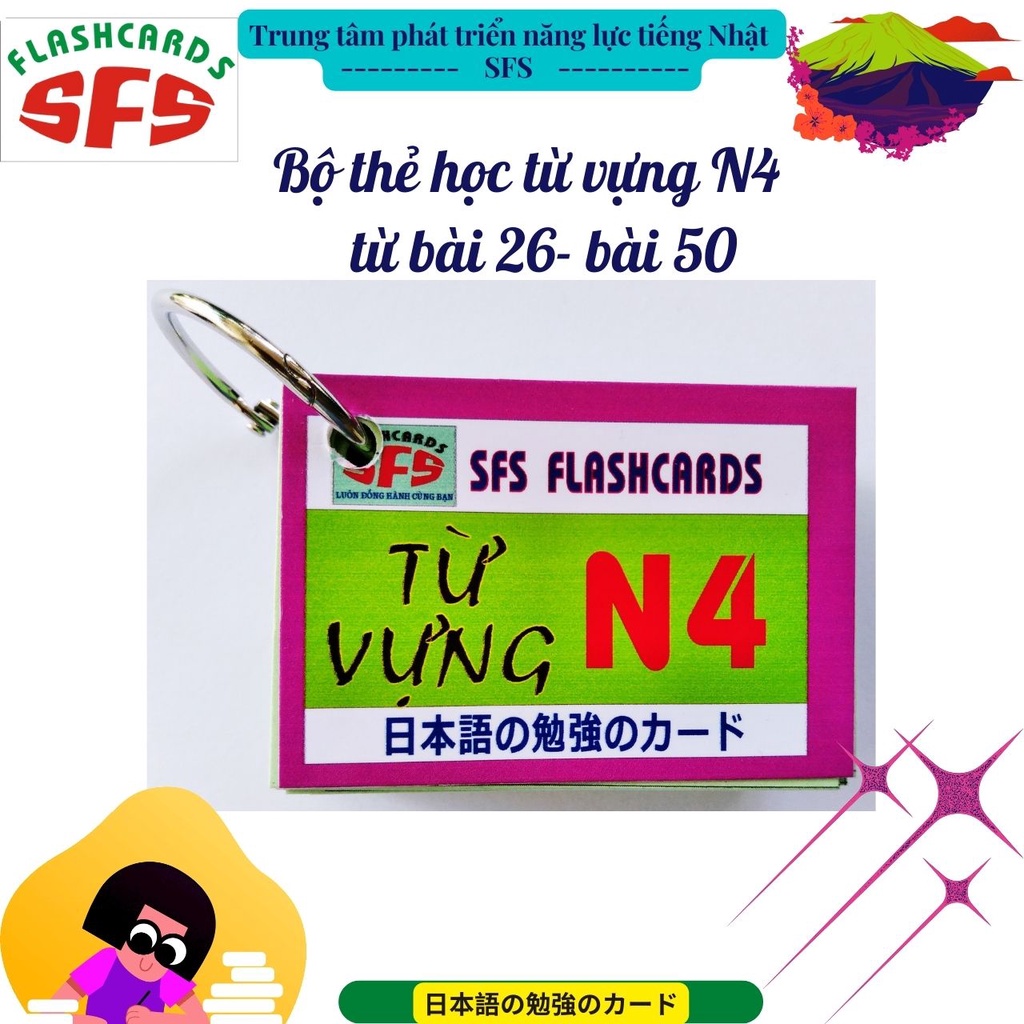 Thẻ học từ vựng N4 SFS soạn theo giáo trình Minna từ bài 26-50
