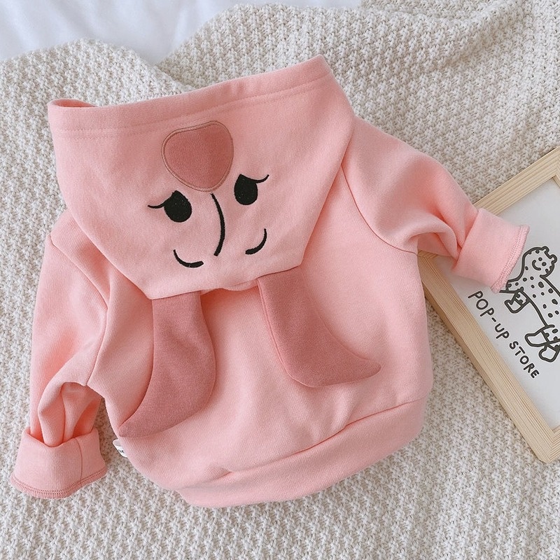 Áo khoác phối khóa kéo hình gấu Pooh đáng yêu cho bé