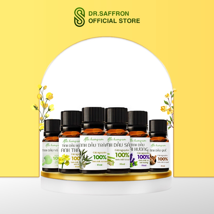 Tinh Dầu Thiên Nhiên Mộc Hương Sơn Lọ 10Ml (Sả, Quế, Tràm, Oải Hương, Hương Thảo, Bưởi...)