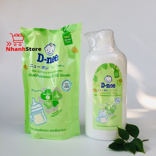 Nước súc rửa bình sữa Dnee Thái Lan dạng chai, túi