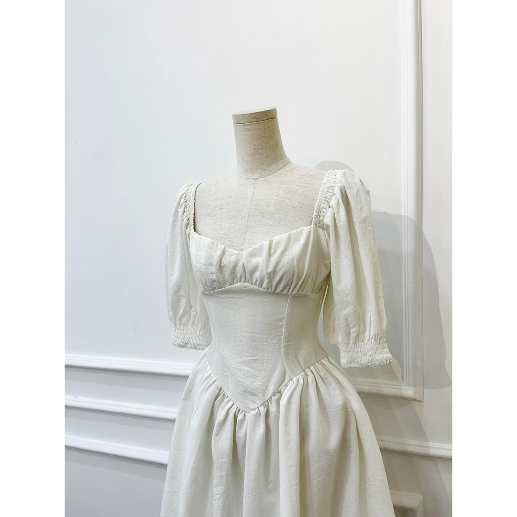 [HÀNG THIẾT KẾ CAO CẤP] Đầm Xòe Tay Phồng Chít Eo Tôn Dáng Vintage Form Ngắn Đi Biển Nhiều Màu