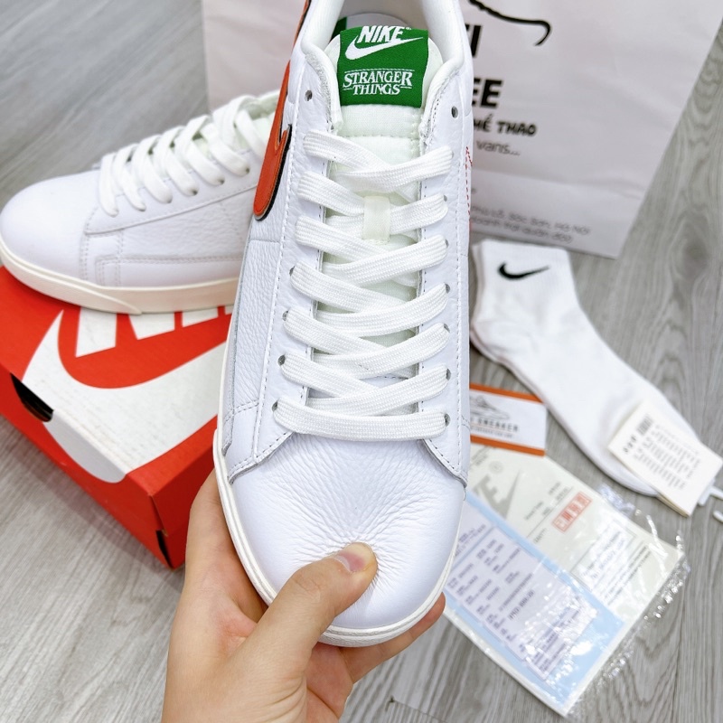 Giày Sneaker N.Blazer Mid 77 Vintage Green white Cổ Thấp Kiểu Dáng Thể Thao Phối Màu Trắng Đỏ Xanh Lá Cao Cấp Full Box