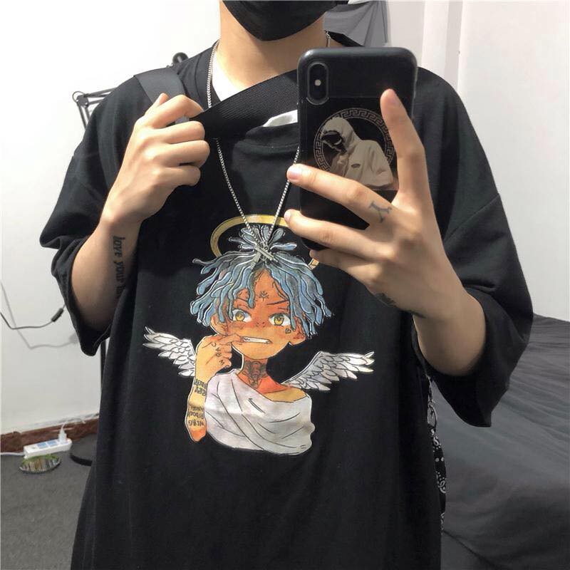 Áo thun Tentacion XXX đôi cánh thiên thần - Tee TENTACIONXXX Lilpump Guccigang ' ; * _ ' .