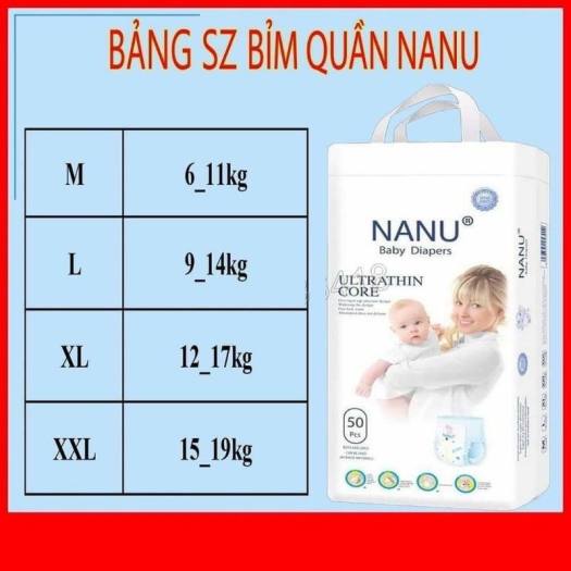 Bỉm nanu baby untrathin tã quần đủ size m50-l50-xl50-xxl50-m100-l100-xl100 - ảnh sản phẩm 7