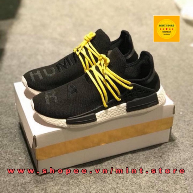 NEW CTY [FreeShip] [Xả Giá Sốc]. ( Video cận cảnh ) Giày Human Race Đen Dây Vàng uy tín P