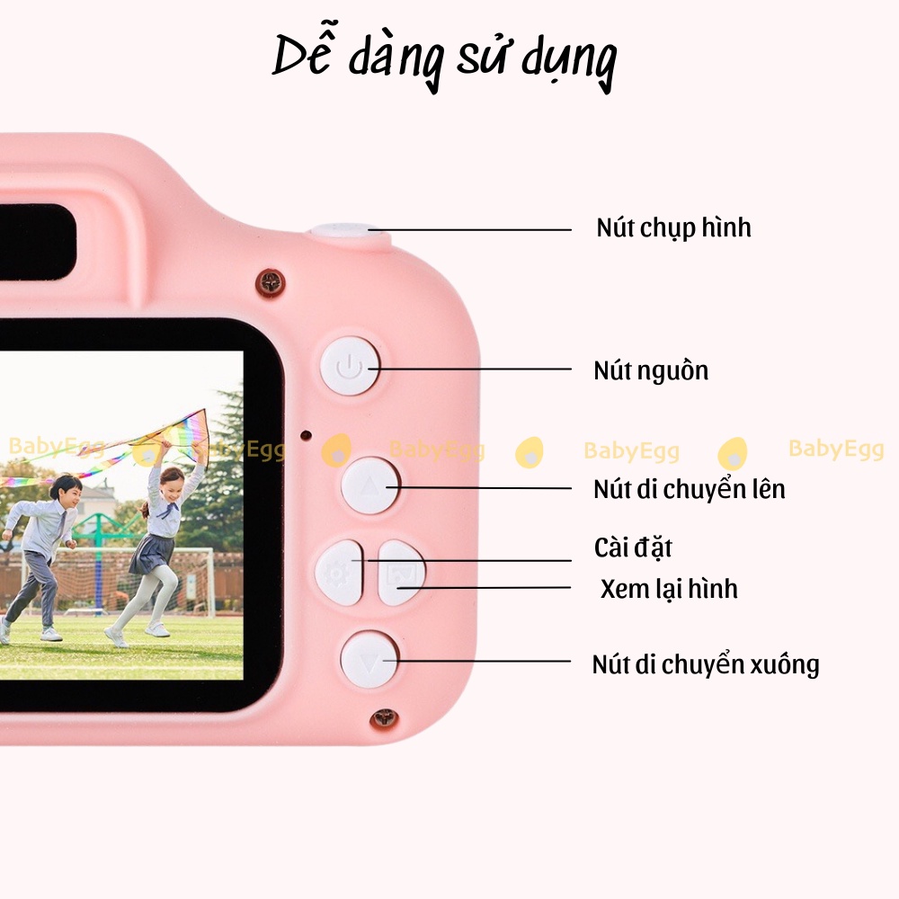 MÁY ẢNH MINI cho bé ĐA NĂNG quay phim chụp ảnh camera mini đồ chơi trẻ em cho bé trai bé gái 4 5 6 7 8 9 tuổi Baby egg