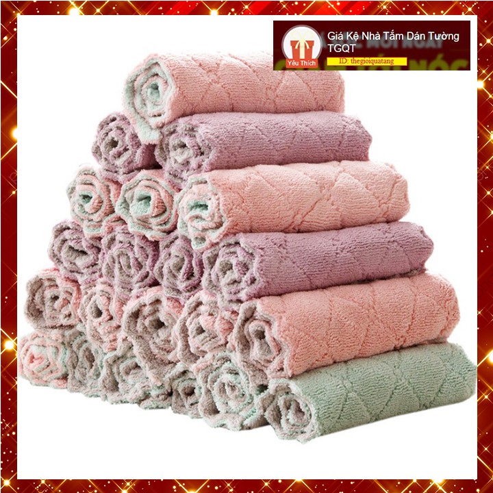 (Dài Rộng 25x25cm) Khăn Lau Khu vực Nhà Bếp , Bát Đĩa Tiện Dụng (TGQT)