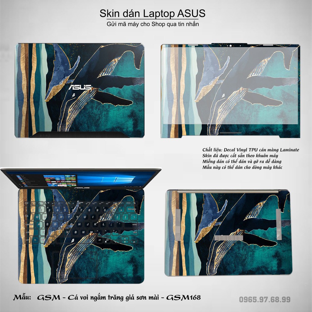 Skin dán Laptop Asus in hình giả sơn mài (inbox mã máy cho Shop)