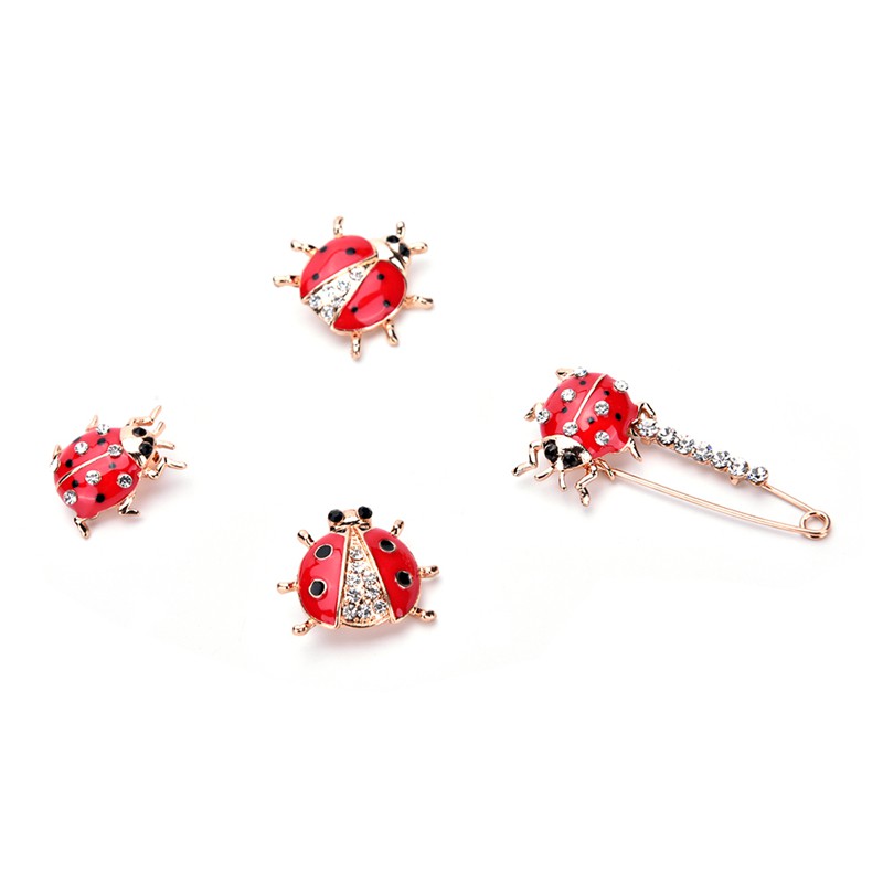 Ghim cài trang trí đính đá hình bọ cánh cứng độc đáo