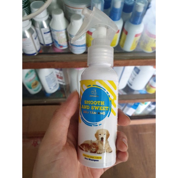 Dầu tắm khô cho chó mèo Smooth and sweet vmd [100 ml]