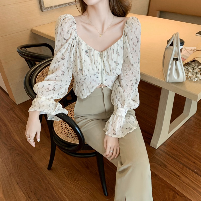 Áo NgắN Tay In Hoa ThờI Trang Cho Nữ