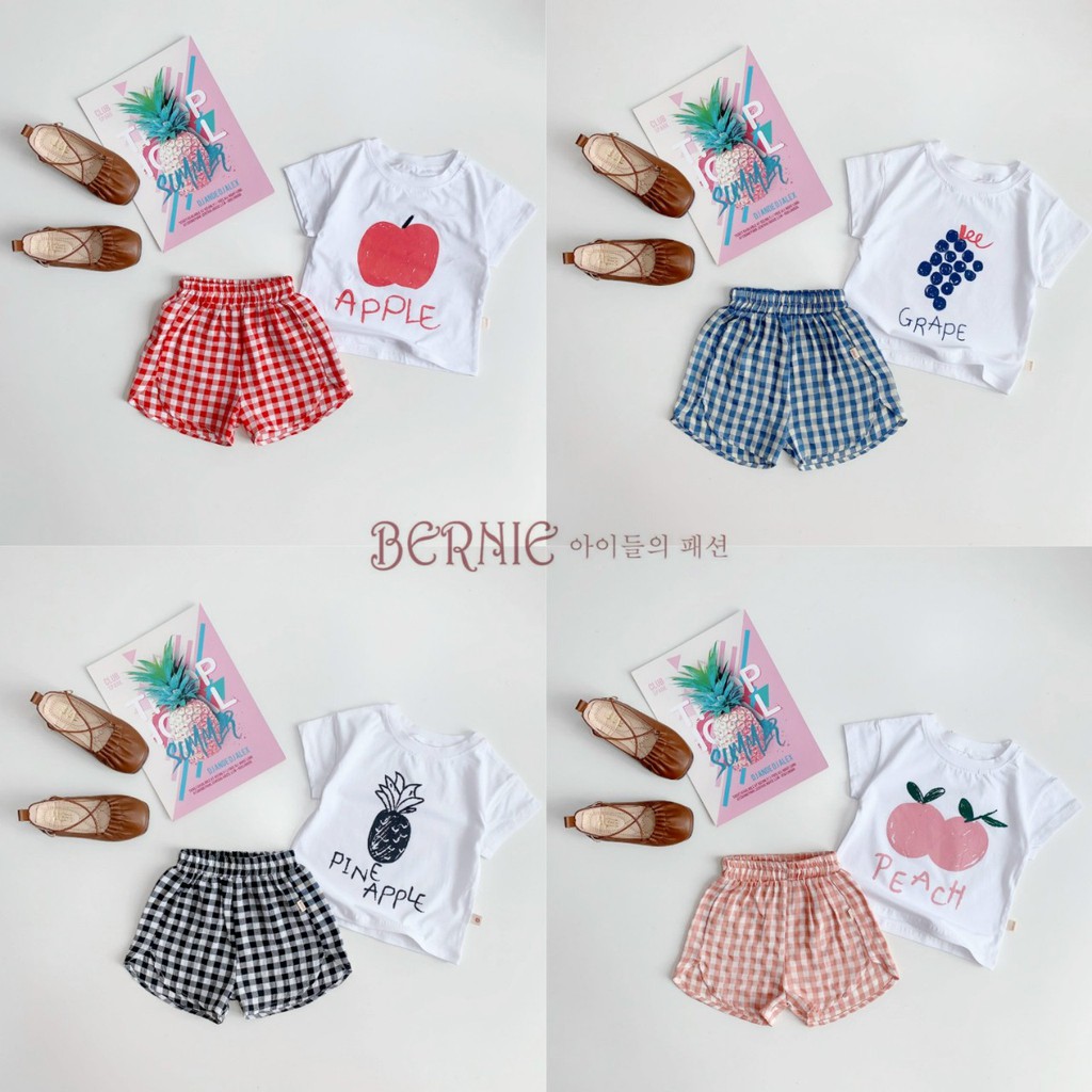 Bộ cotton hoạt tiết sắc màu cho bé gái, bộ thun mềm mát dễ thương