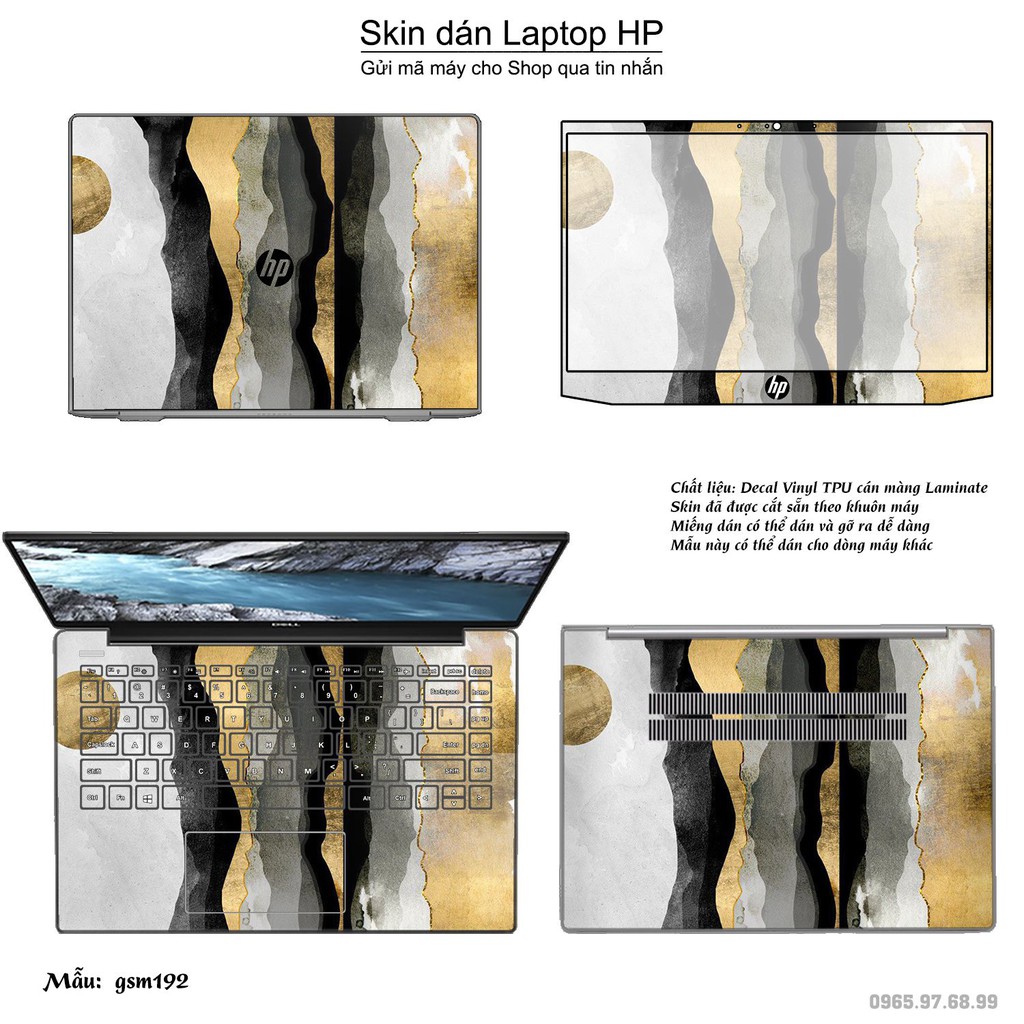 Skin dán Laptop HP in hình sơn mài (inbox mã máy cho Shop)