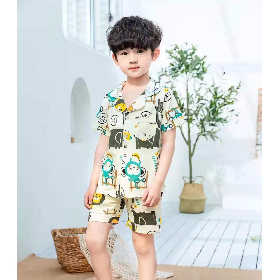 Đồ Bộ Pijama Thun QiQi Bé Trai 10-22kg Xuất Hàn