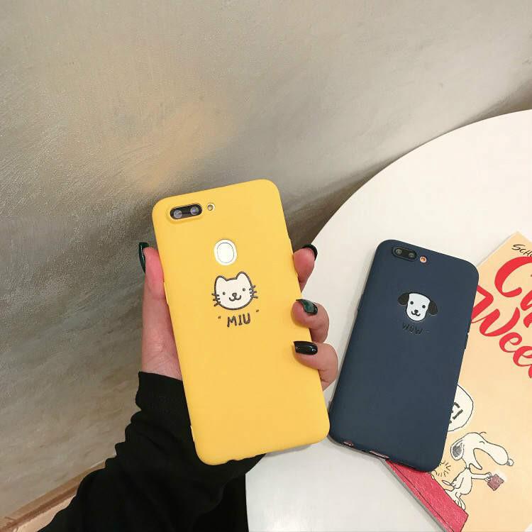 Dog And Cat Candy Color Couple TPU Soft Case For Huawei P10 P20 P30 Pro Honor 9 10 Honor V10