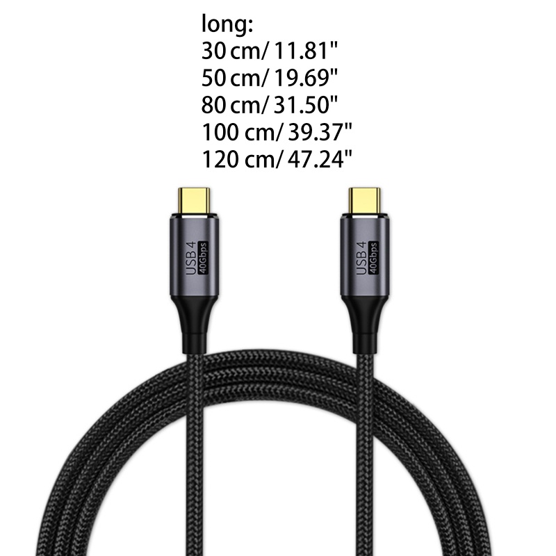 Cáp Sạc Nhanh Truyền Dữ Liệu 40Gbps PD 100W Type C Đầu Cắm Sang Đầu Cắm Type C Chuyên Dụng Cho Laptop