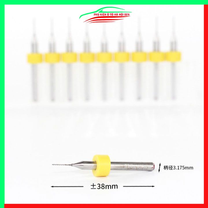 Hộp 10 mũi khoan CNC cao cấp độ chính xác cao đường kính mũi 0.4mm