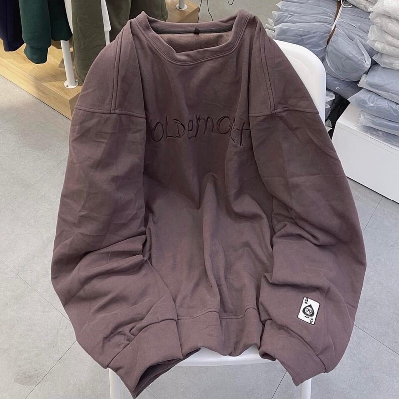 Áo Sweater nỉ tay dài chữ thêu Voldemort unisex (nam nữ mặc được) | BigBuy360 - bigbuy360.vn