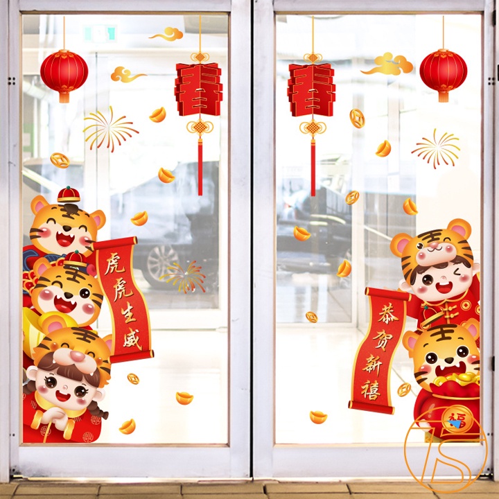 Decal Trang Trí Tết Dán Kính Mẫu Nhâm Dần 2022 60x90cm Đa Dạng Nhiều Mẫu Cho Shop Và Hàng Quán | BigBuy360 - bigbuy360.vn
