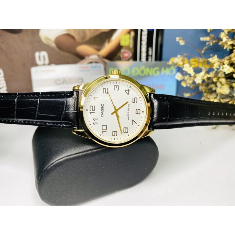 Đồng hồ nam dây da Casio chính hãng Anh Khuê MTP-V001GL-7BUDF