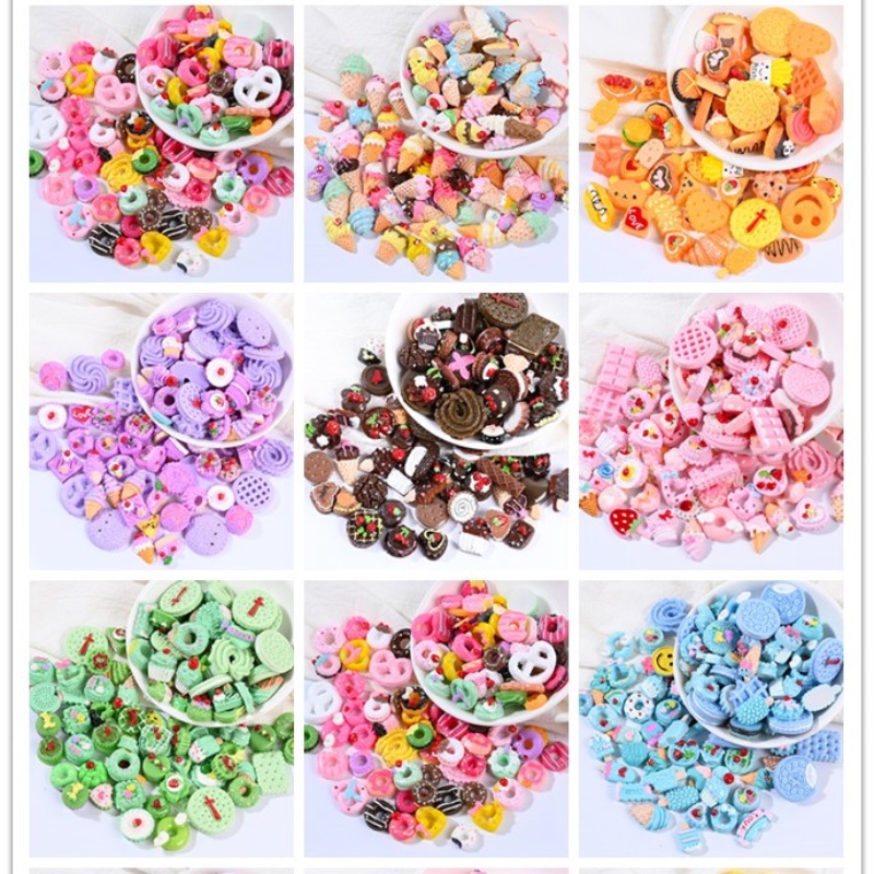 Bộ 20 Mô Phỏng Bình Nước / Bánh Donut / Bánh Quy / Kem Độc Đáo Trang Trí Điện Thoại / Sổ Tay Diy