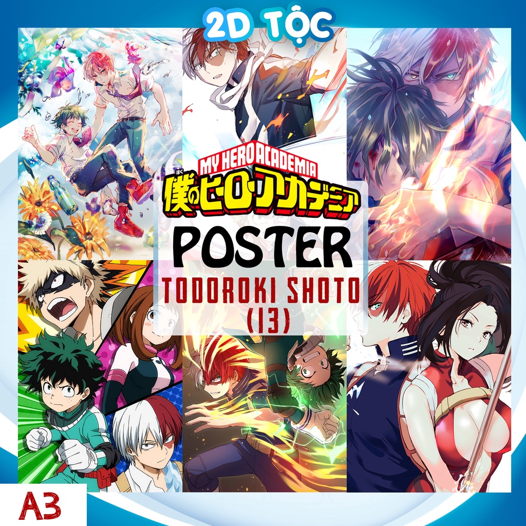 Ảnh poster A3 chất lượng chuẩn Todoroki Shoto (13) Anime Manga Boku no Hero Academia – tranh dán tường 2D Tộc Shop