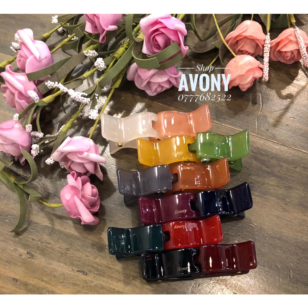 [sỉ] 1 lốc 12 kẹp càng cua size mini màu trơn - Honey