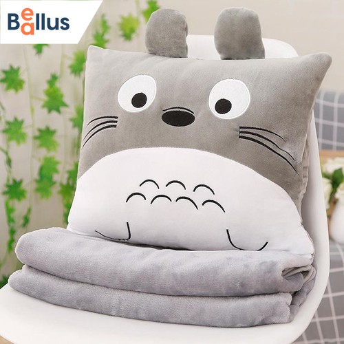 Chăn Gối Văn Phòng 3 in 1 Totoro Vuông siêu đáng yêu - Baellus VP006