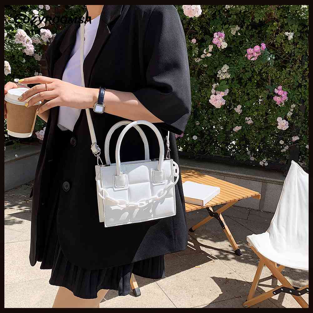 Túi Đeo Chéo Da PU Mini Họa Tiết Kẻ Sọc Thời Trang Cho Nữ