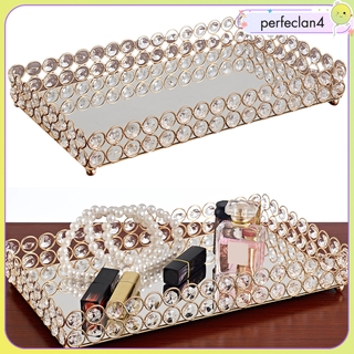 Perfeclanetrang Trí Trang Trí Vanity Khay Pha Lê Gương Mỹ Phẩm Trang Sức Trượng Trang Trí Công Sở Đĩa Nước Hoa Cho Tủ Quần Áo - 3