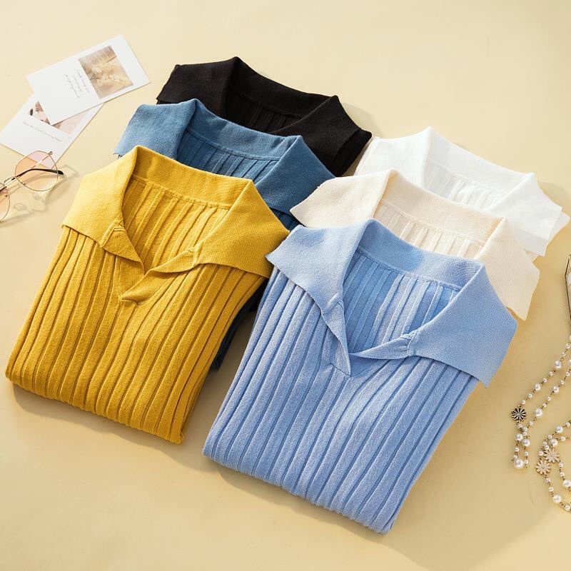 COZOK Áo len tay dài màu nâu ôm dáng phong cách phương Tây dành cho nữ