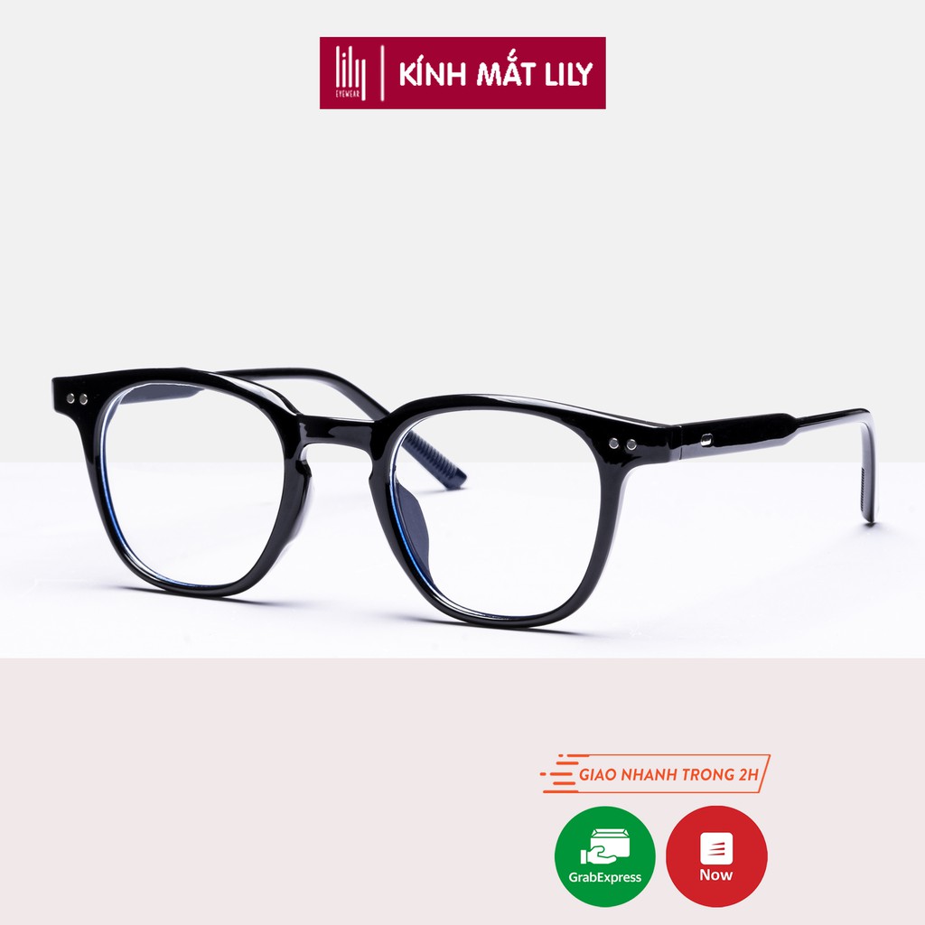 Gọng kính Thời trang Nam nữ LILYEYEWEAR mắt kính tròn giả cận không độ nhựa cứng cáp 3531